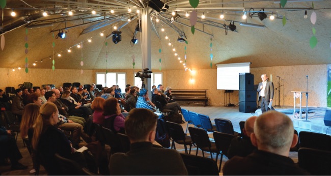 Dr. Reimer speaking at a peace & reconciliation conference co-hosted by WEA and its Ukrainian partner “Bearer of Peace” in Kiev, Ukraine earlier this year.